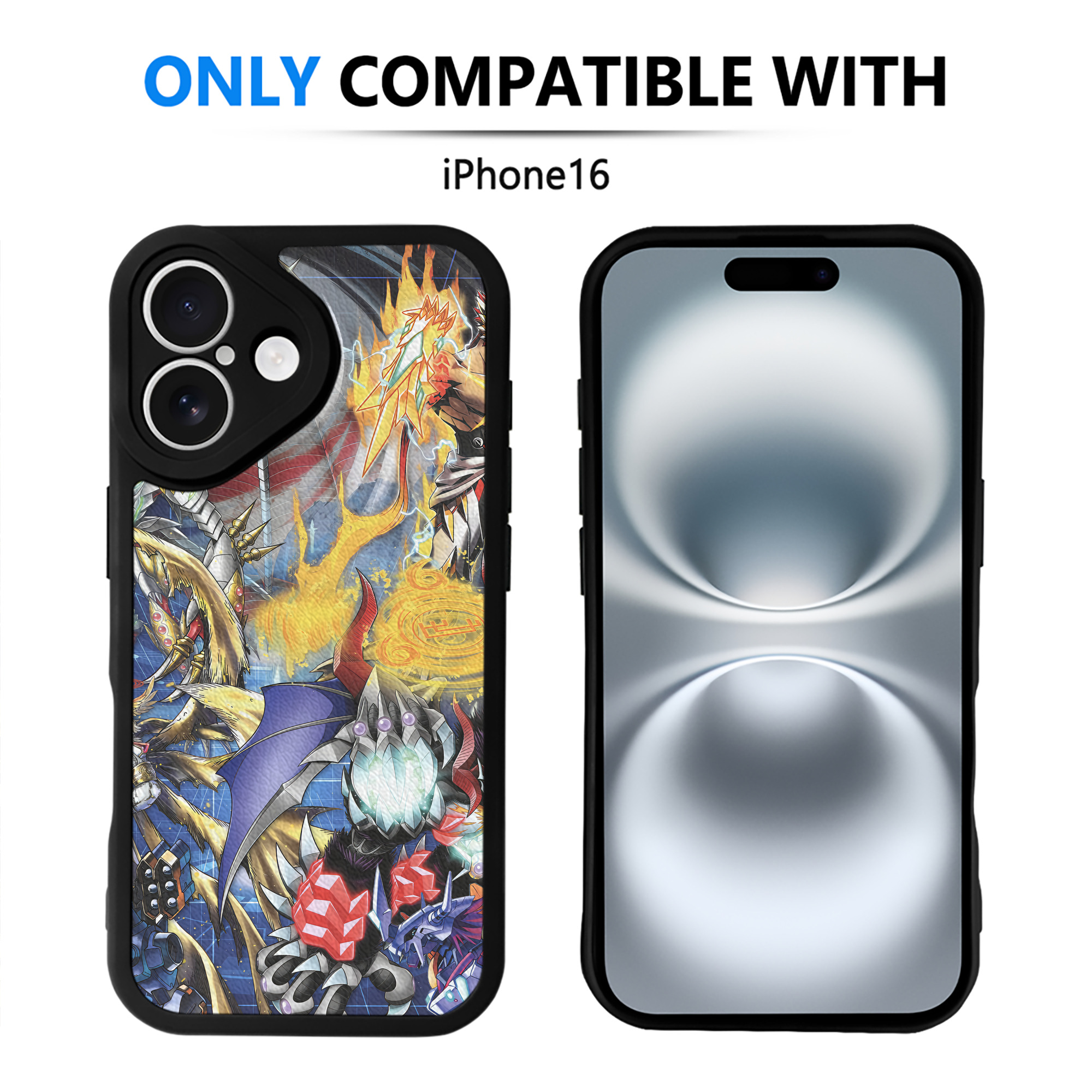 （画像用） Digimon デジタルモンスター/デジモン 【iPhone 16シリーズ対応】シリコンスマホケース（レザー調） 材質：シリコン
